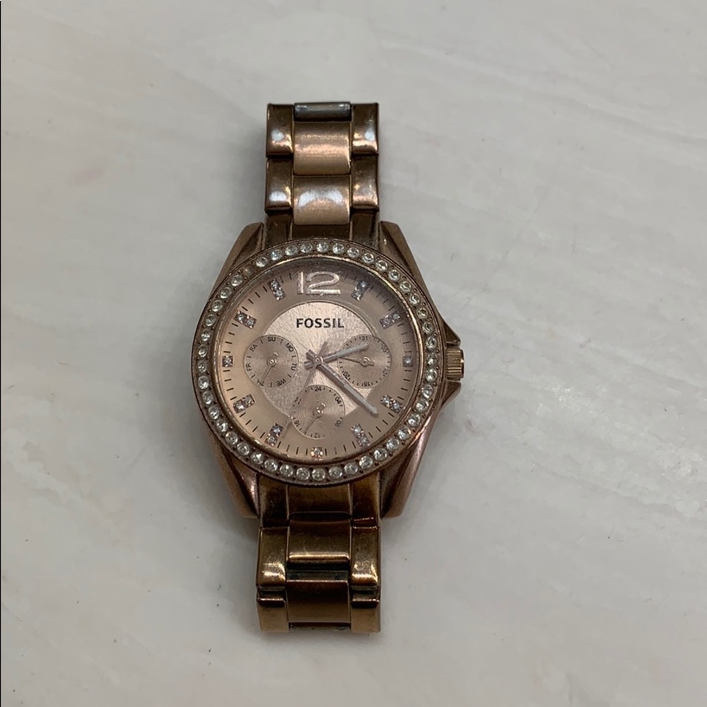 gold fossil watch